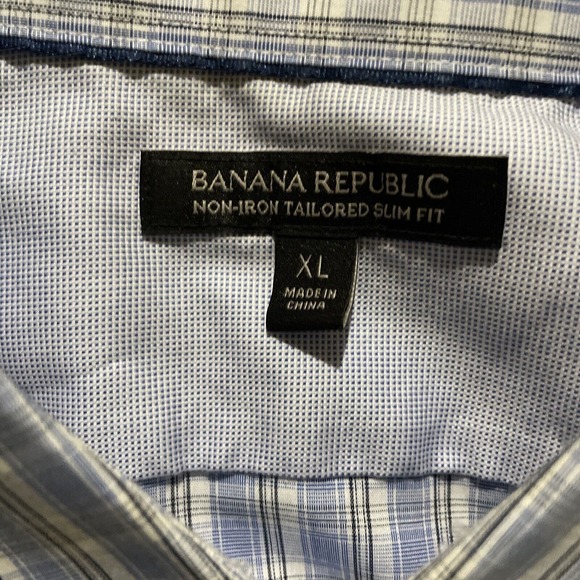 Banana Republic Men's Non Iron Taylored Slim‎ Fit Button Up Shirt Size XL - Picture 3 of 7